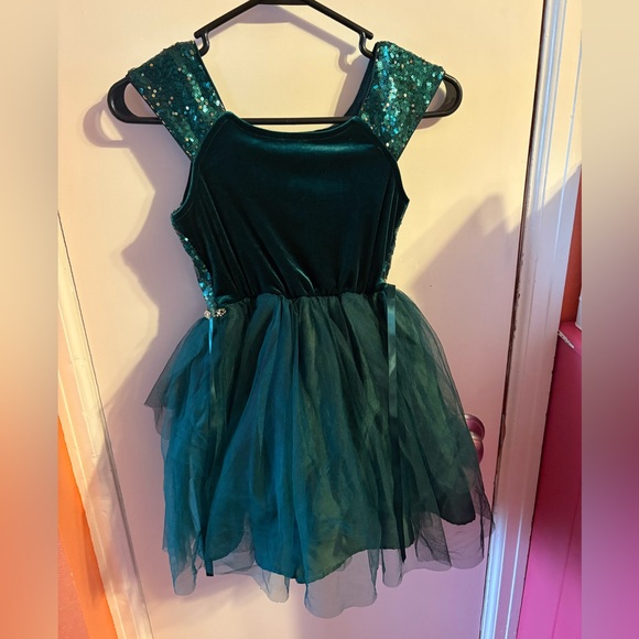 Sparkling Green Kids Dress - Picture 2 of 3